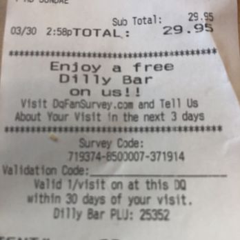Bill with survey code